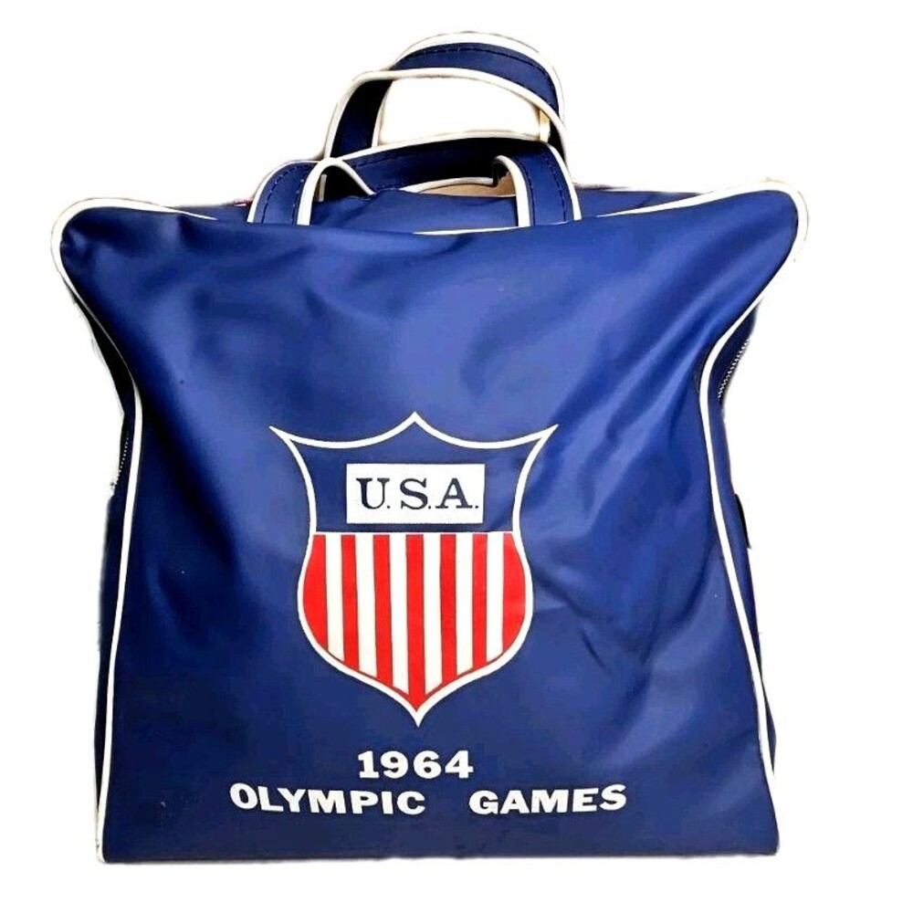 1964 Tokyo Olympics USA Team Official Travel Tote Bag Vintage Prefac New York